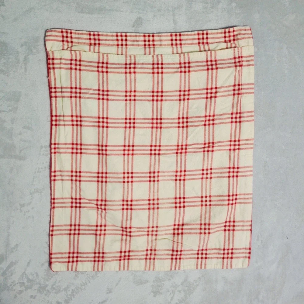 Martha Stewart Collection Winter Tartan Red Flannel Pillow‎ Shams Set Of Two